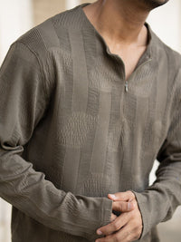 Powerlook Men Self Design Round Neck T-shirt