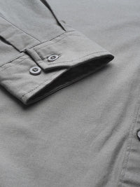 DENNISON Men Grey Smart Slim Fit Opaque Formal Shirt