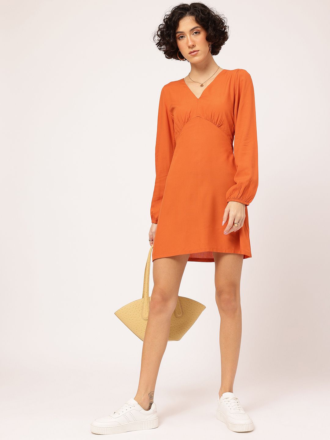 DressBerry Sweet Empire Tie-Up Back Mini Dress