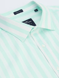 Park Avenue Men Blue & White Slim Fit Striped Pure Cotton Formal Shirt