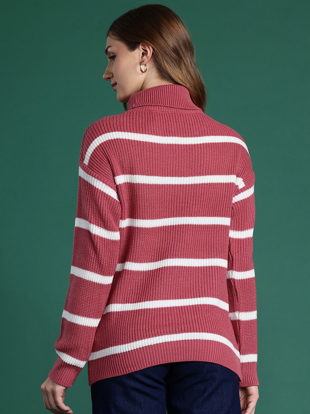 DressBerry Turtle Neck Striped Sweater