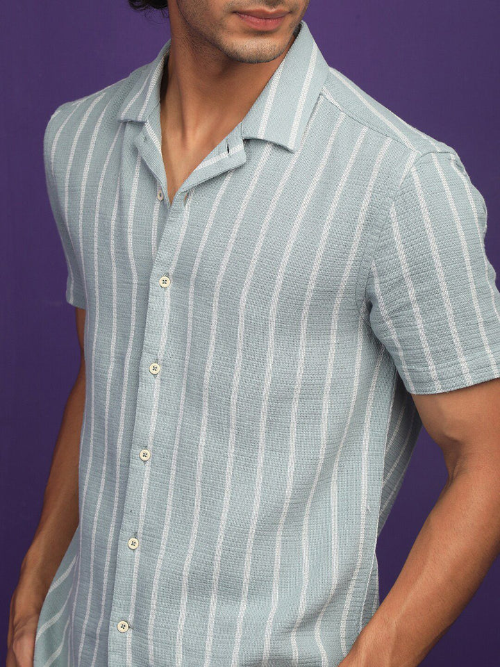 RARE RABBIT Men Nanos Striped Slim Fit Opaque Shirt