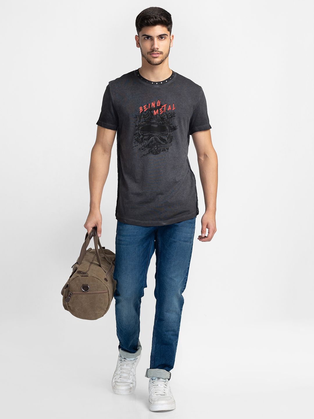 Being Human Men Grey Printed T-shirt