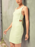 DressBerry Edgy Ribbed Low Back Bodycon Mini Dress
