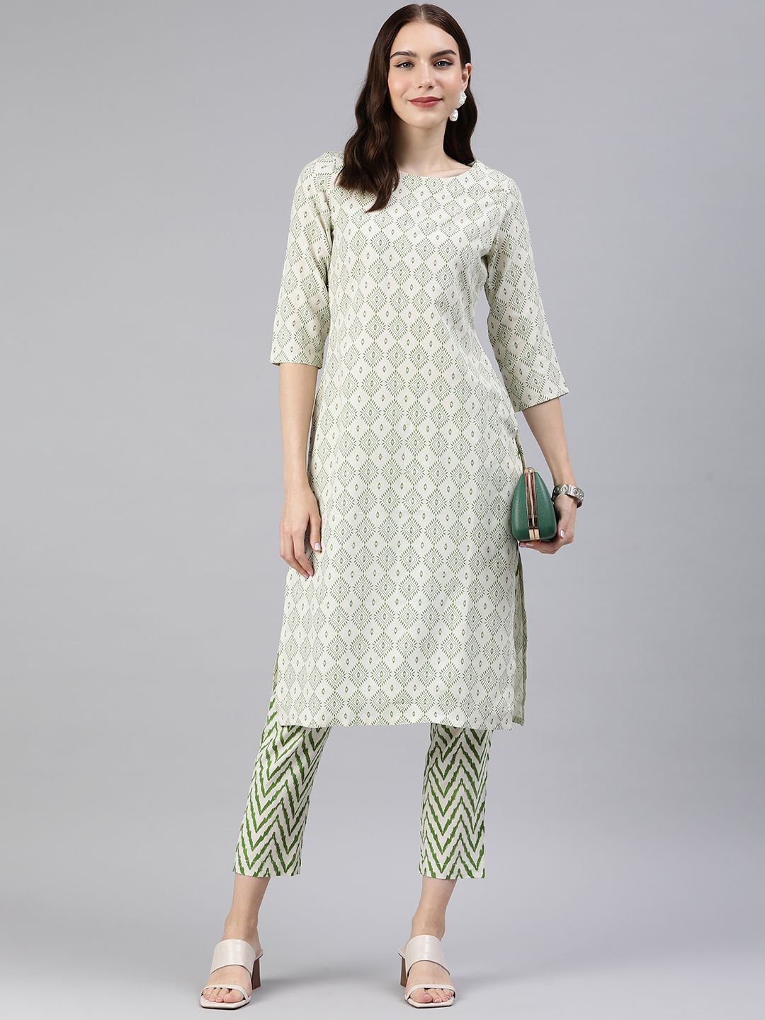 KALINI Women Ethnic Motifs Printed Regular Kurta with Trousers