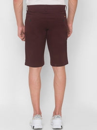 SPYKAR Men Maroon Pure Cotton Shorts