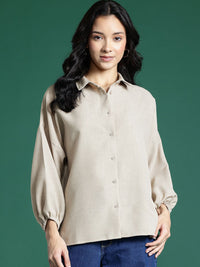 DressBerry Drop Shoulder Sleeve Pure Cotton Shirt