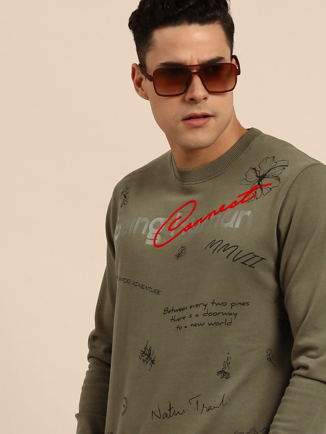 Being Human Men Graphic Printed Pure Cotton Sweatshirt