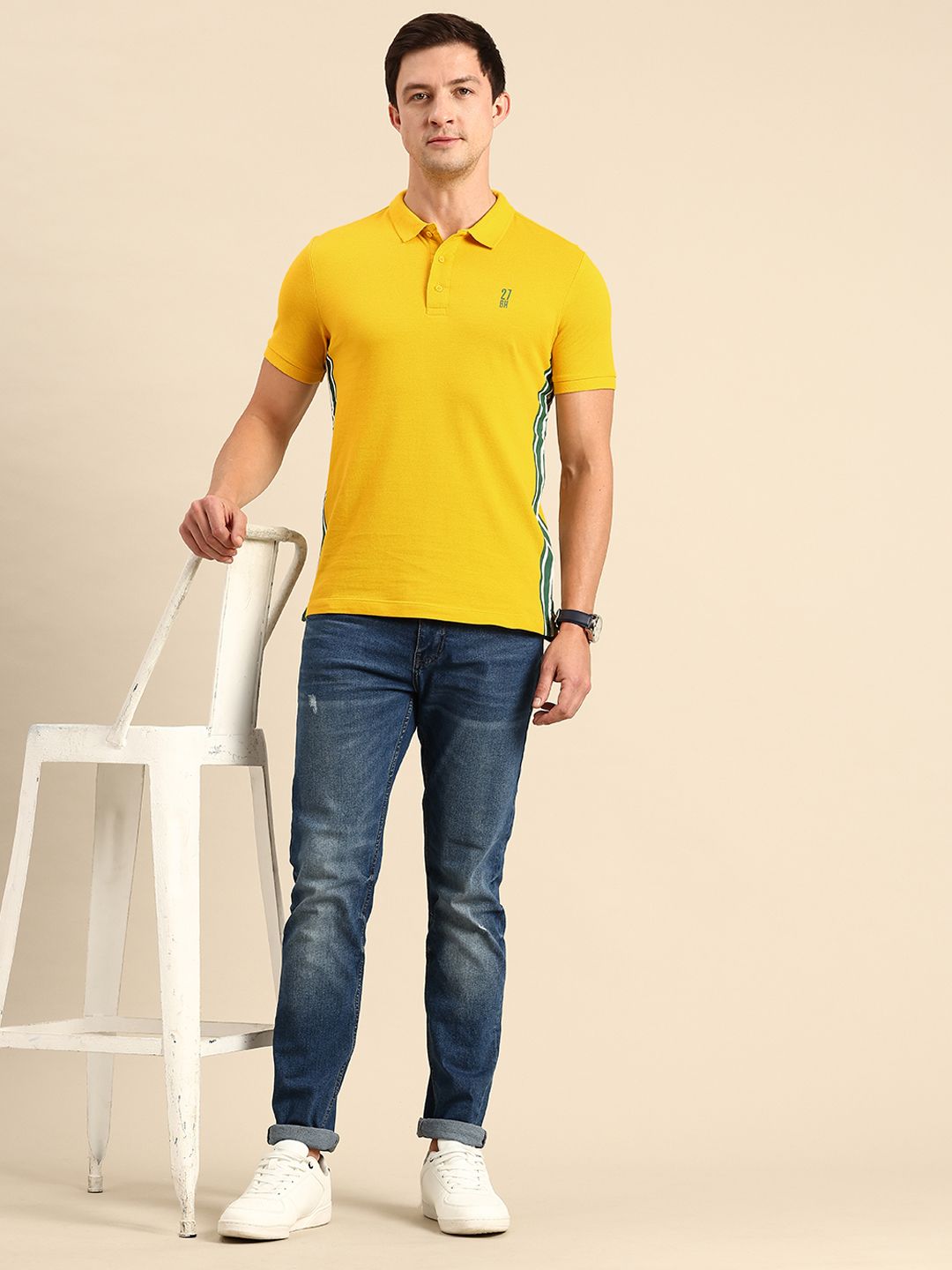 Being Human Polo Collar Pure Cotton T-shirt