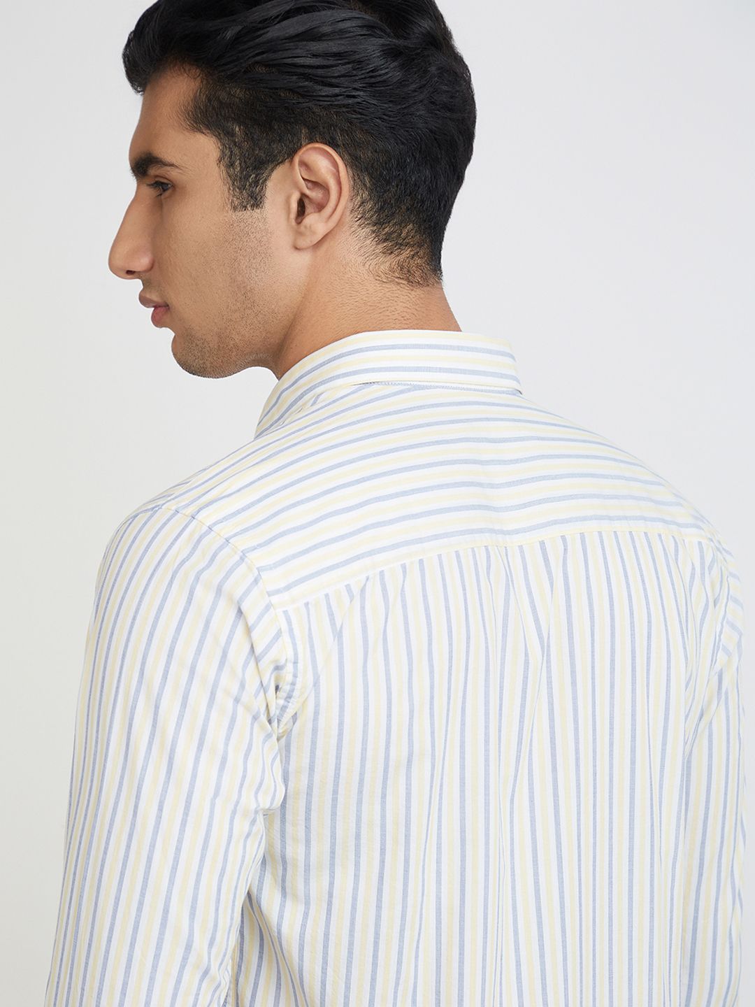 Park Avenue Men Slim Fit Vertical Stripes Opaque Pure Cotton Casual Shirt