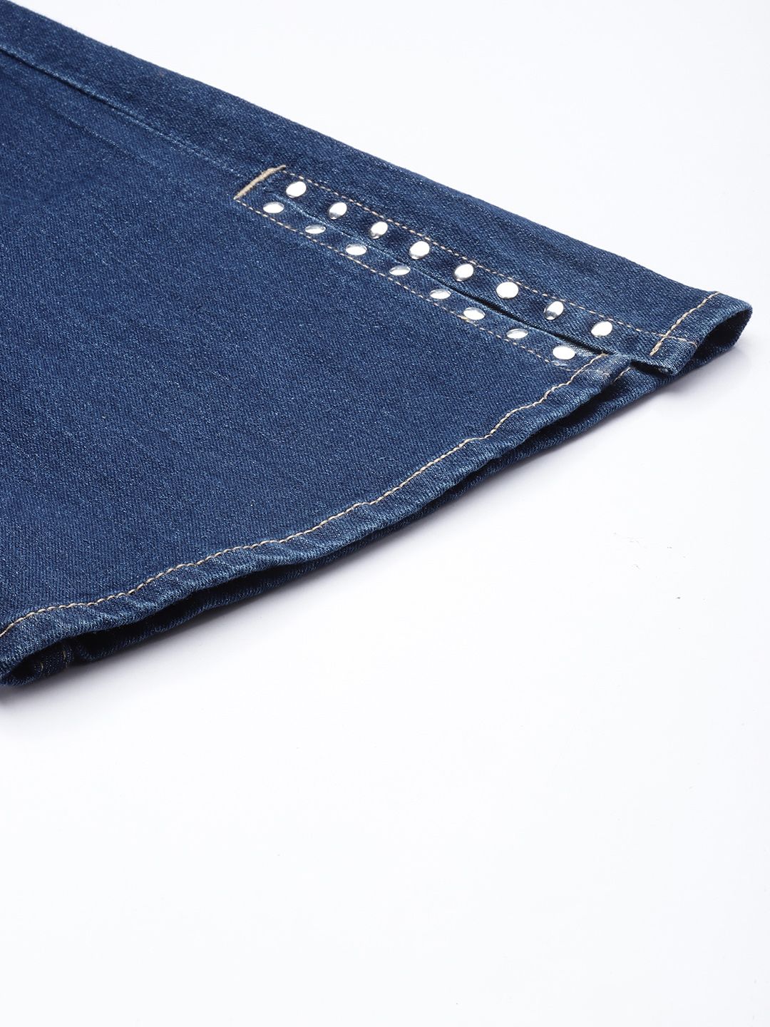 all about you Women Slim Fit Bootcut High-Rise Stretchable Jeans With Studded Slit Detail