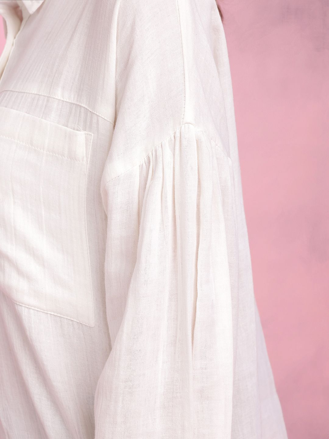 Baju baju drop-bahu kapas murni baju santai