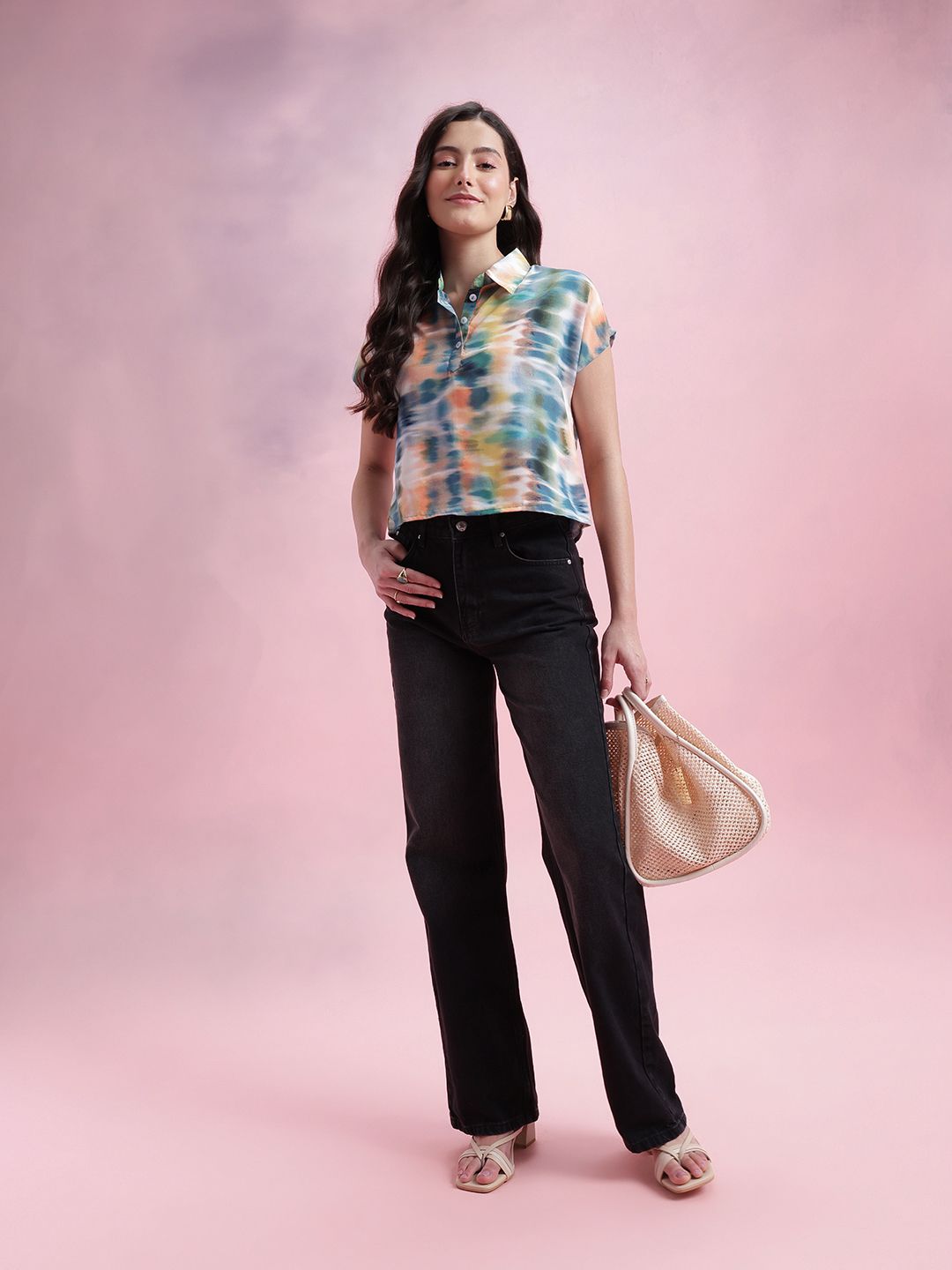 DressBerry Dyed Extended Sleeves Shirt Style Top