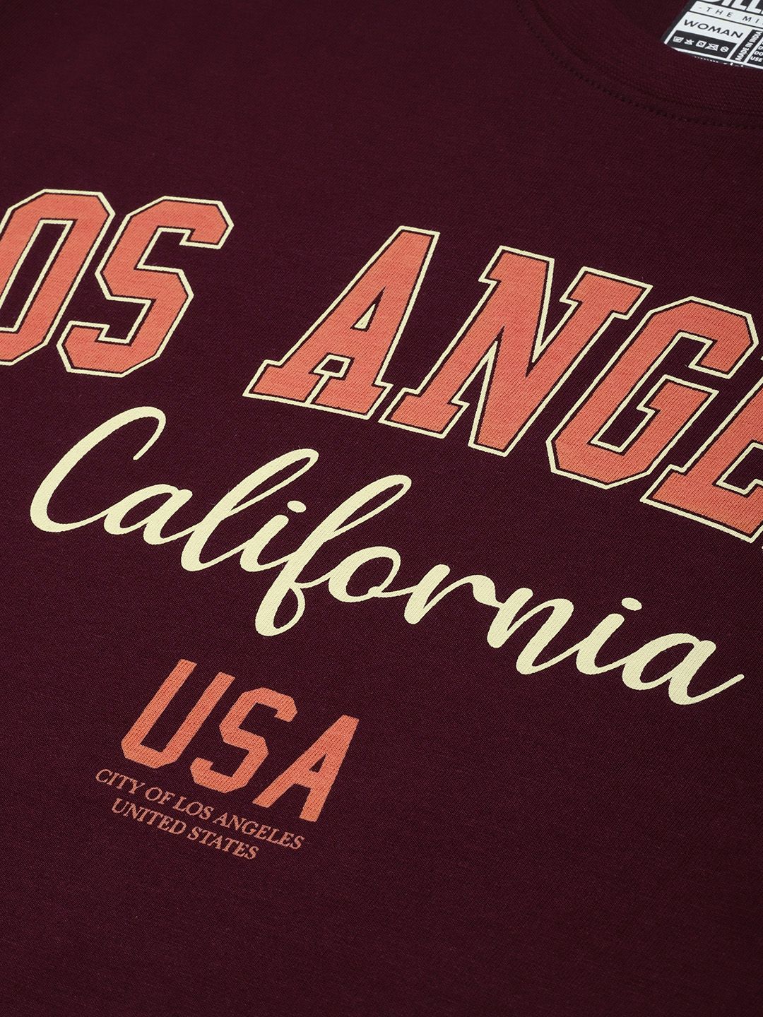 DILLINGER Women Typography Printed Oversized T-shirt