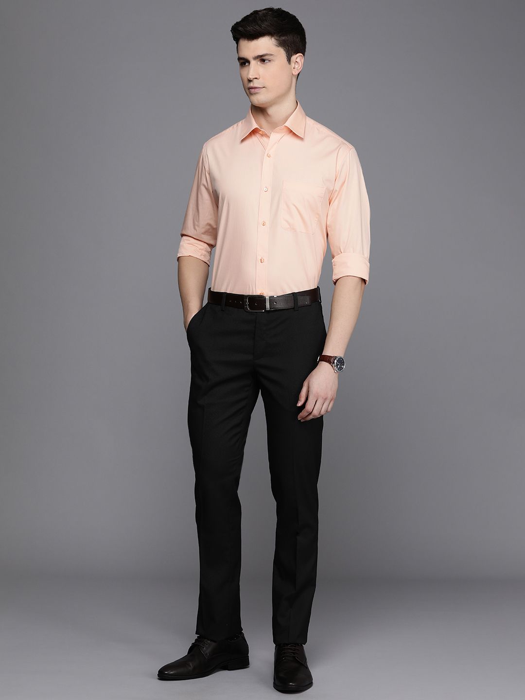 Raymond Pure Cotton Slim Fit Solid Formal Shirt