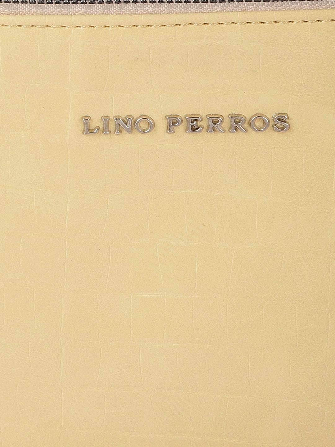 Lino Perros Wanita Yellow Animal Printed PU Berstruktur Beg Bahu