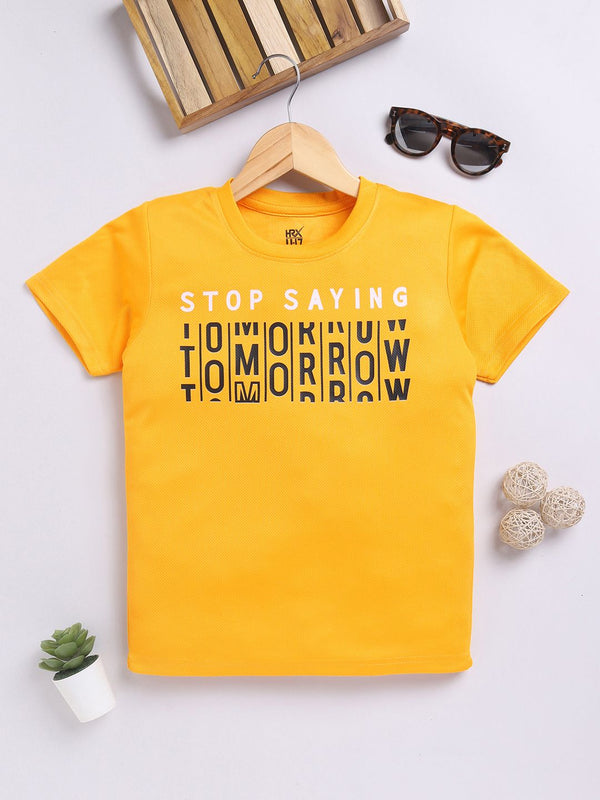 HRX by Hrithik Roshan Boys Typography Printed T-shirt