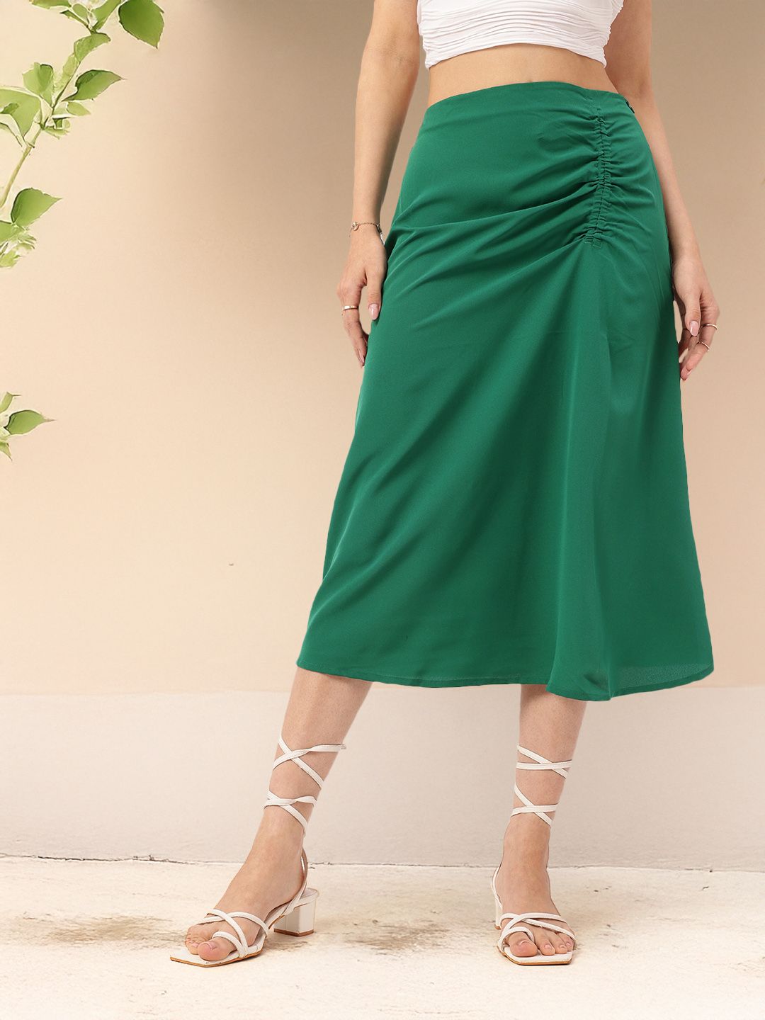 DressBerry Modern Fairytale Ruched Knee Length A-Line Skirt
