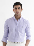 RARE RABBIT Men Oxfom Regular Fit Solid Spread Collar Shirt