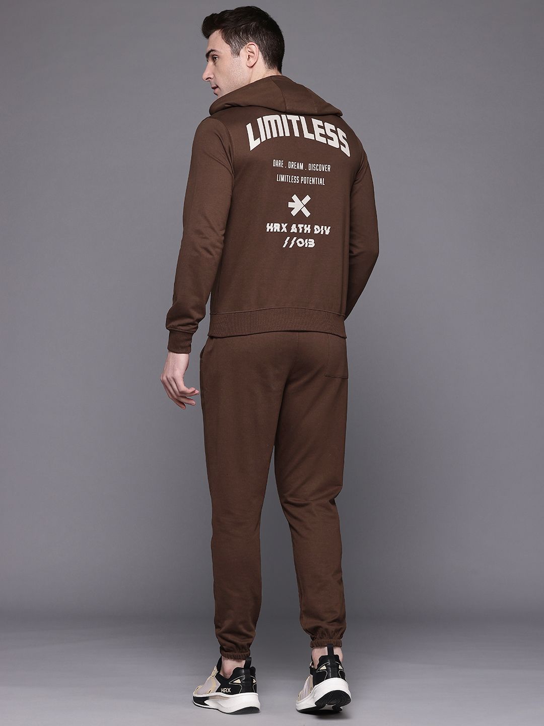 HRX by Hrithik Roshan Typography Printed Hooded Lifestyle Tracksuit