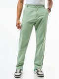 Bewakoof Men's Green Cargo Linen Pants