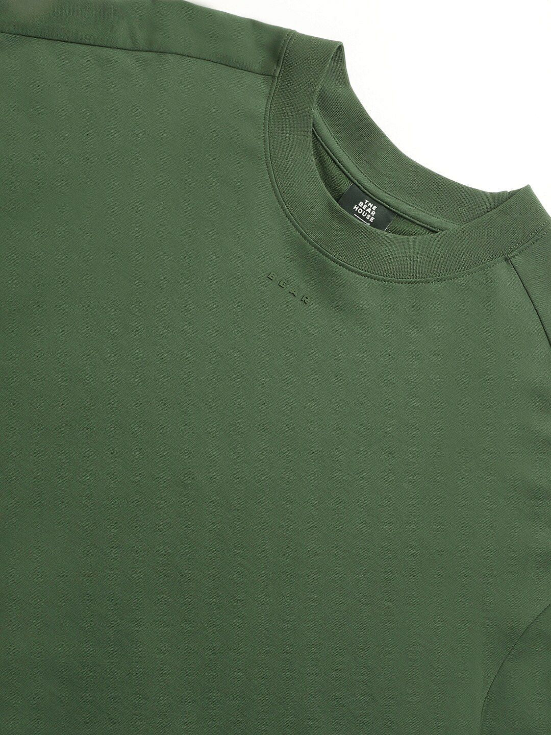 THE BEAR HOUSE Drop Sholuder Round Neck Loose Fit Cotton T-shirt