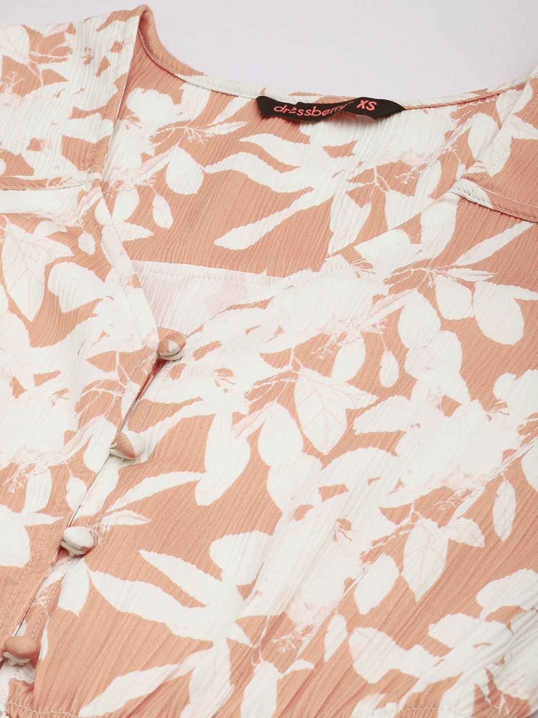 DressBerry Mocha Florals Tiered Down Dress