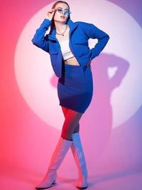 STREET 9 Self-Design Mini Pencil Skirt
