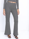 Tokyo Talkies Women Jacquard Bootcut Trousers