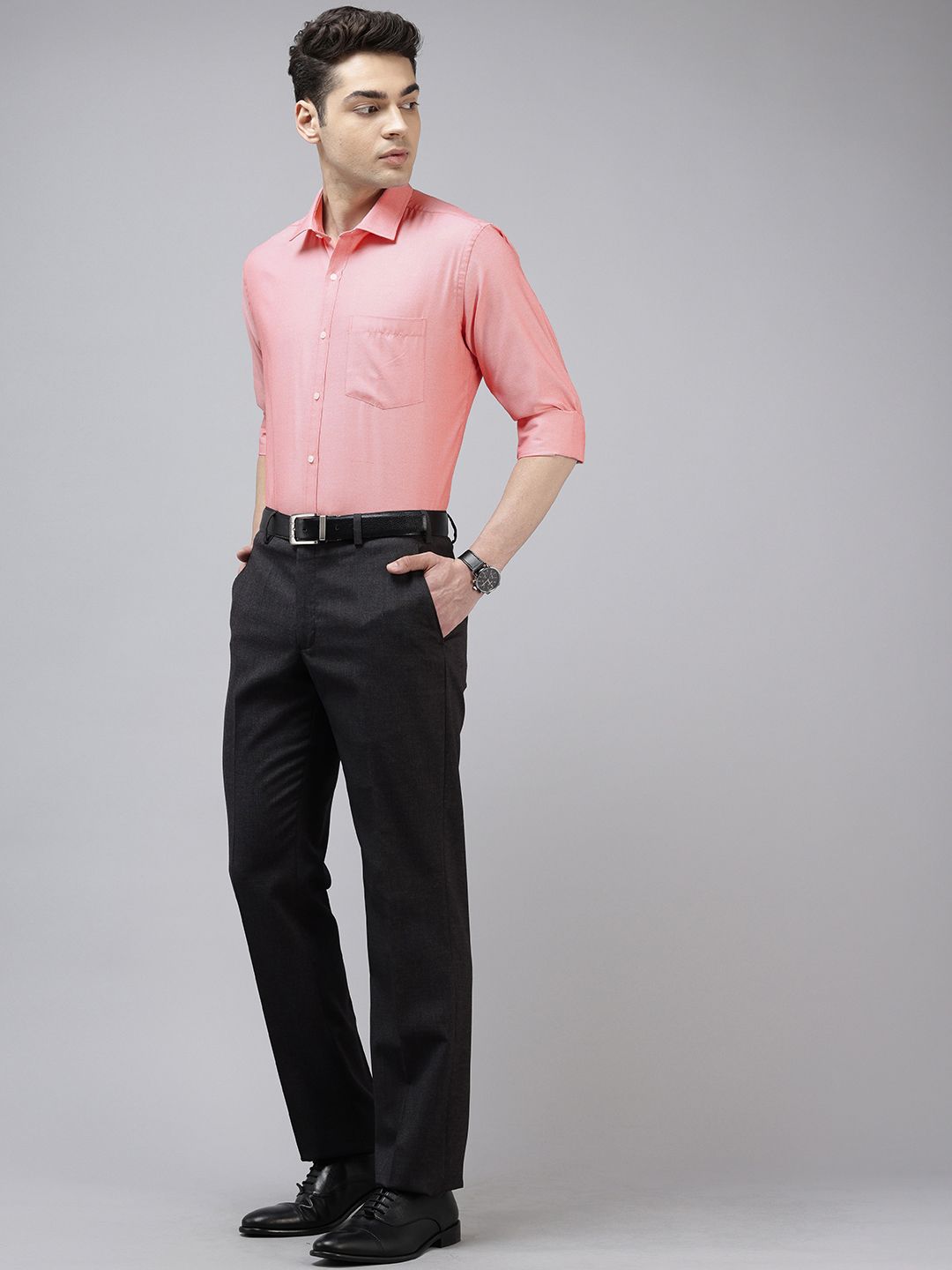 Park Avenue Self-Design Slim Fit Formal Shirt