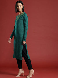 all about you Zari Yoke Design Winter Kurta
