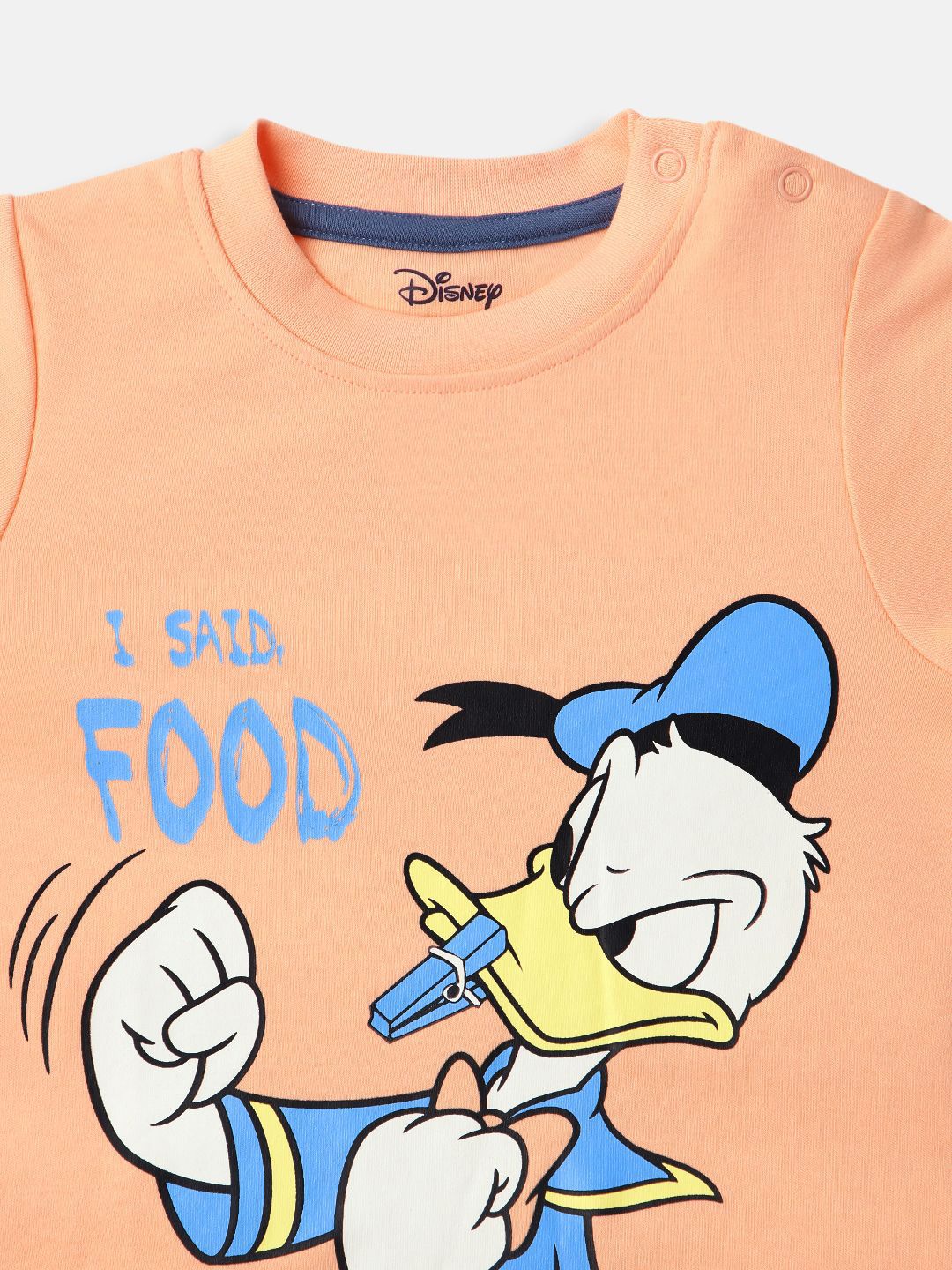 NautiNati Disney Donald Duck Baby Boys Orange Pure Cotton T Shirt