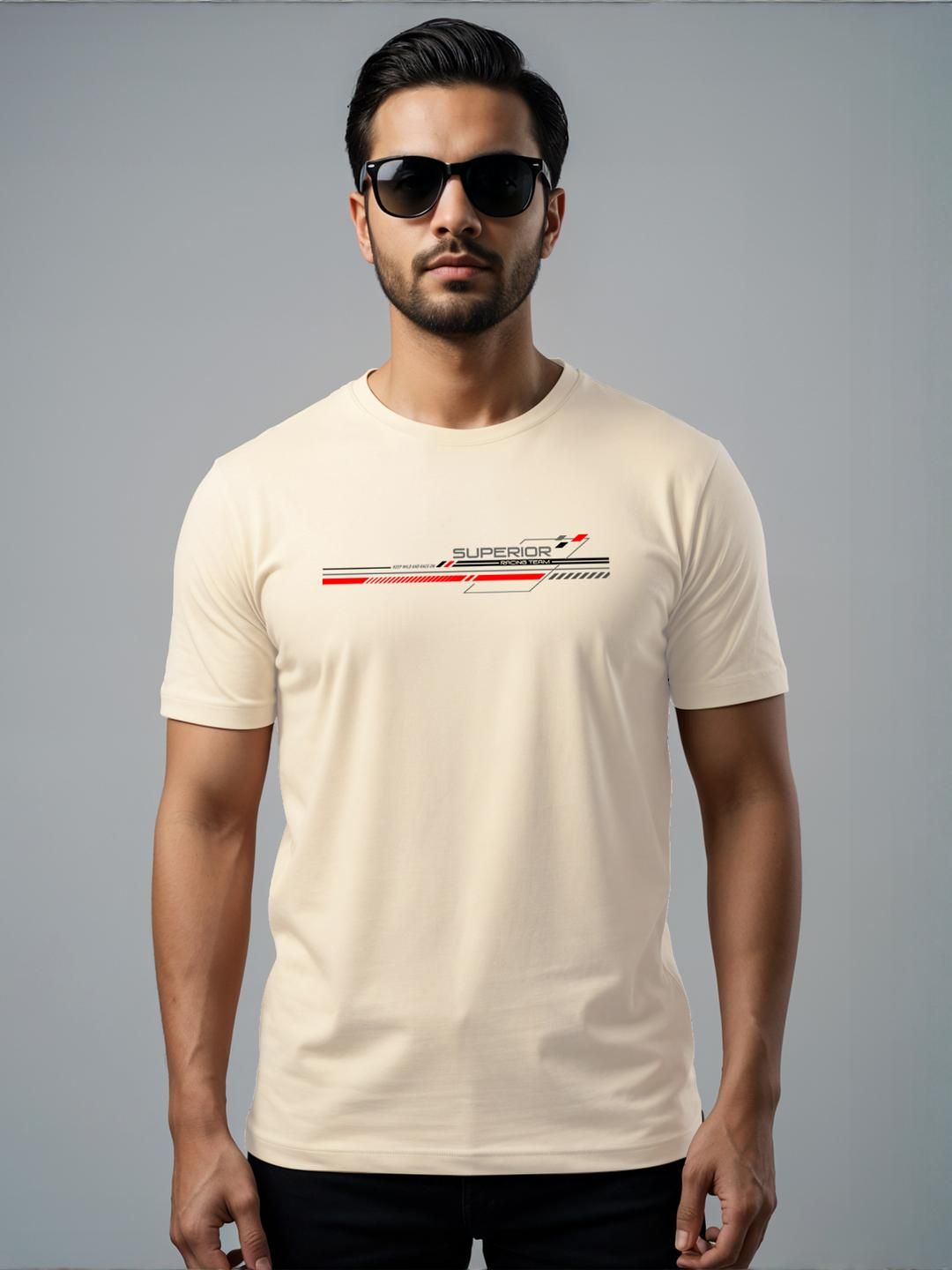 ADRO Men Off White Tshirts