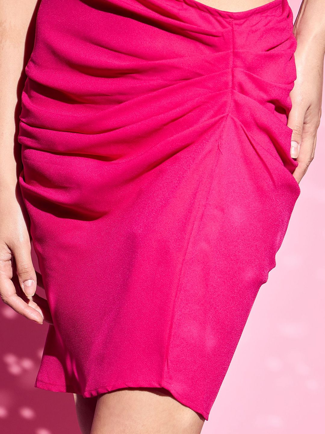 Berrylush Women High Rise Pleated Bodycon Mini Skirt