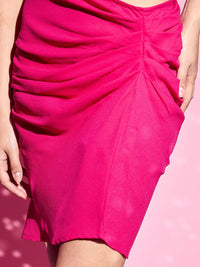 Berrylush Women High Rise Pleated Bodycon Mini Skirt