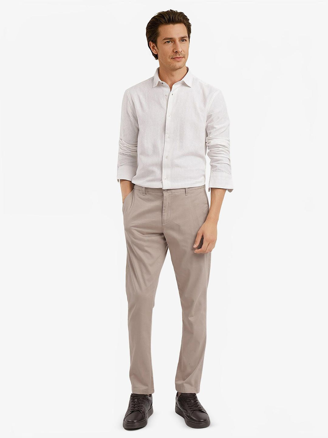 RARE RABBIT Men Comfort Spread Collar Textured Casual Shirt