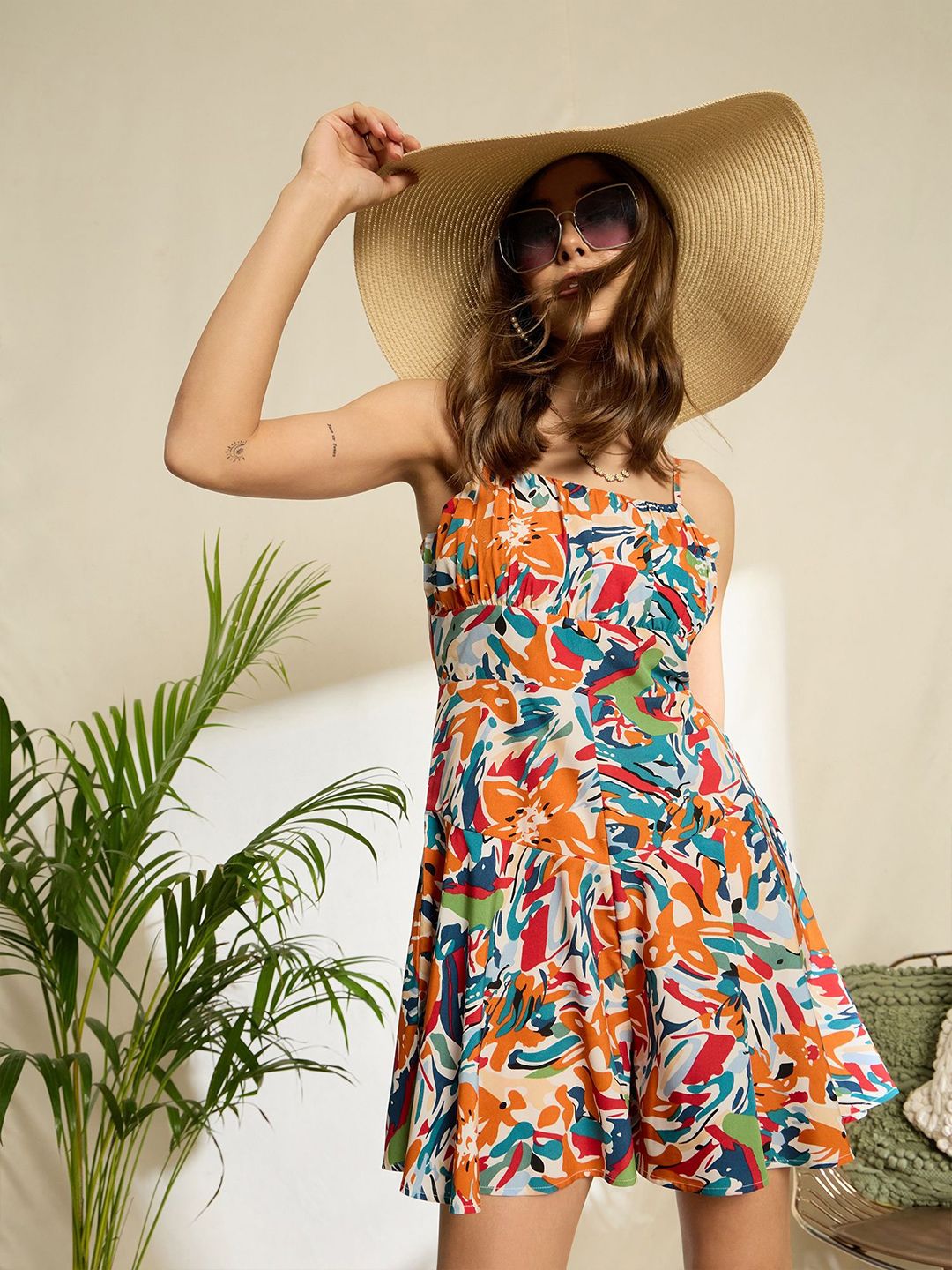 Berrylush Printed with Ruffles Jumpsuit