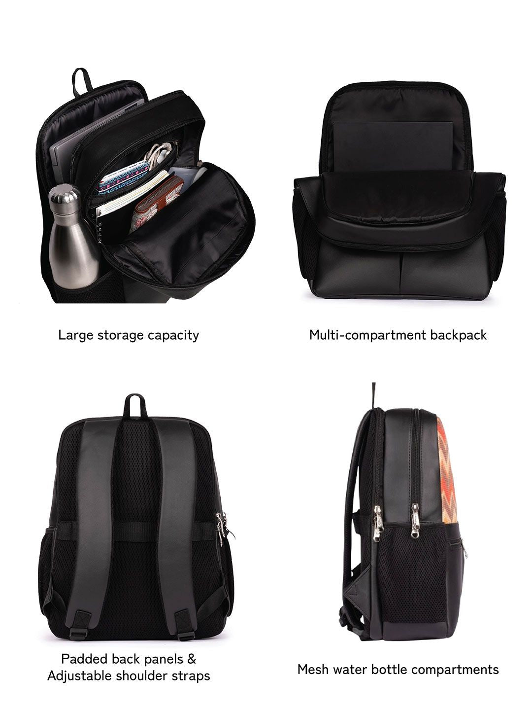 ZOUK Unisex Textured Synthetic Backpacks