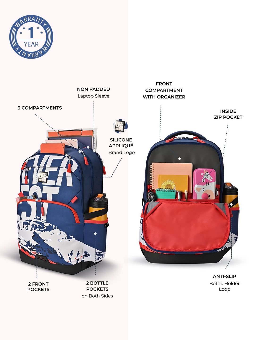 Gear Unisex Typography Backpack