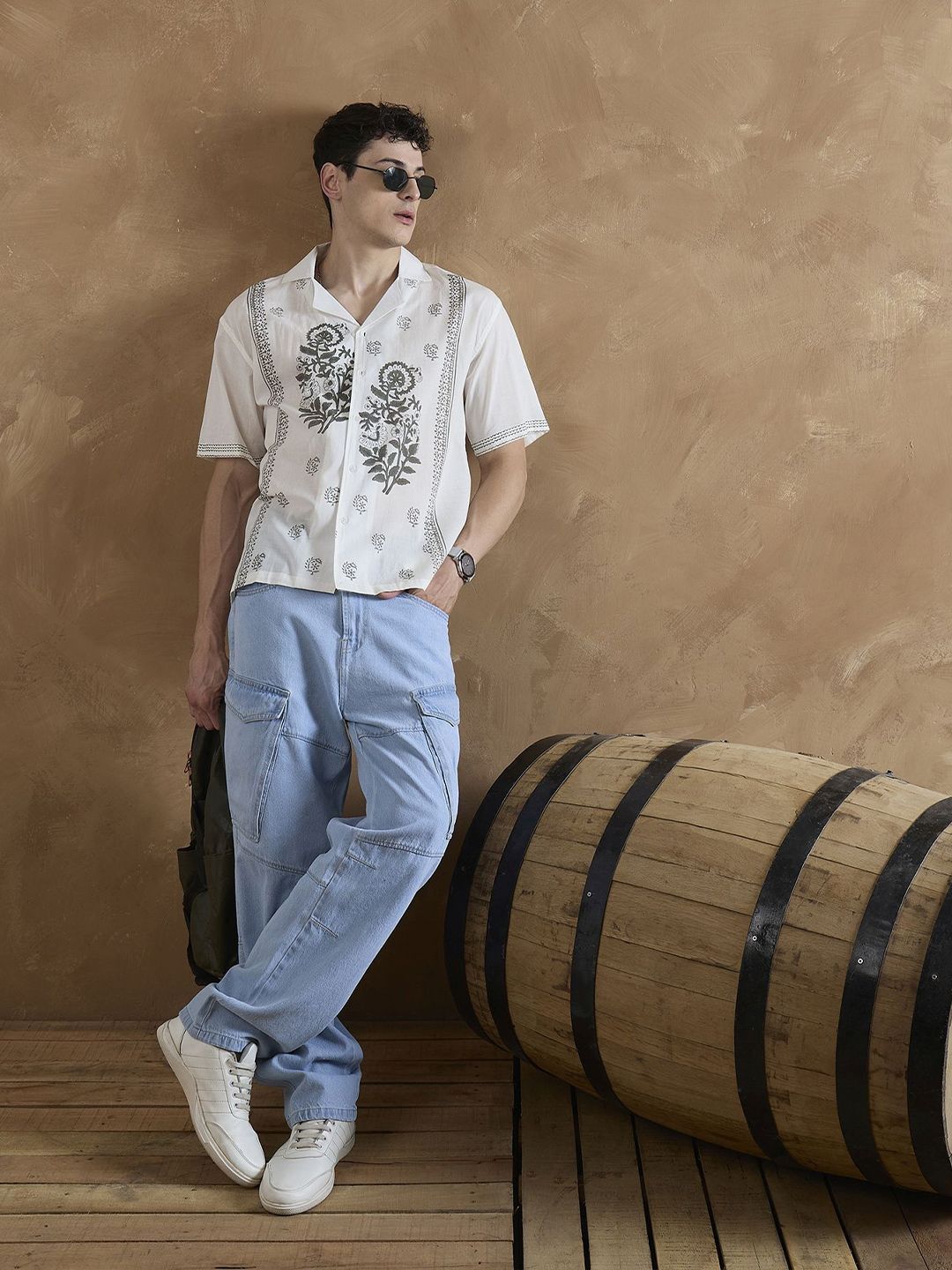 DENNISON Block Printed Oversized Casual Shirt