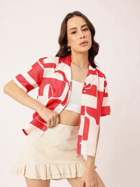 DressBerry Trendy Glam Printed Boxy Casual Shirt