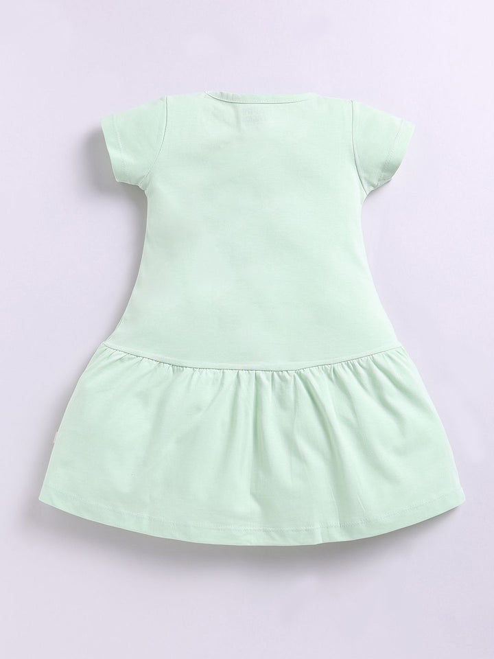 Happy Faces Girls Powerpuff Printed Pure Cotton Fit & Flare Dress