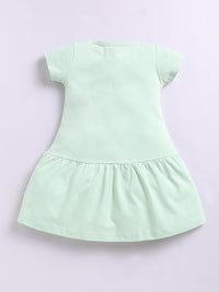 Happy Faces Girls Powerpuff Printed Pure Cotton Fit & Flare Dress