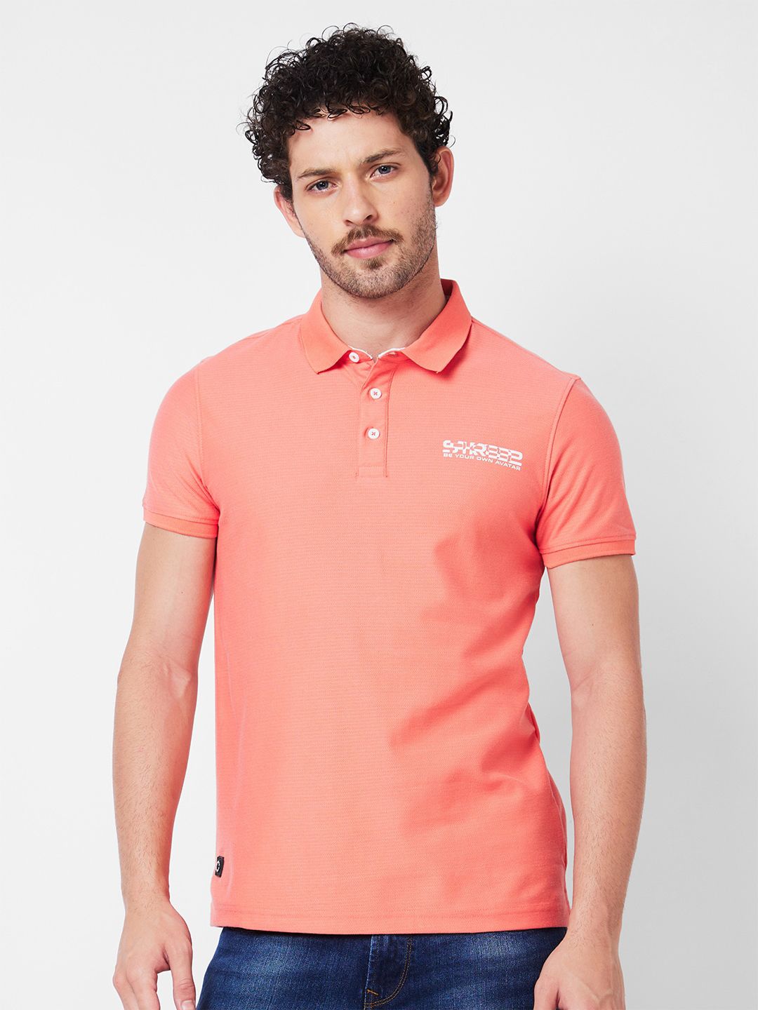 SPYKAR Polo Collar Cotton Slim Fit T-shirt