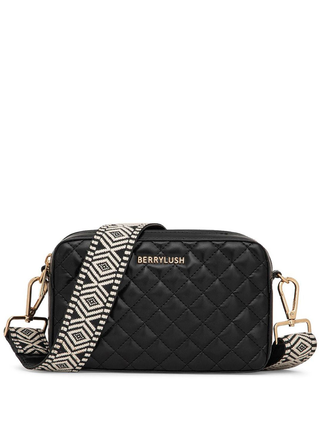 Berrylush Women Solid Baguette Quilted Sling Bag