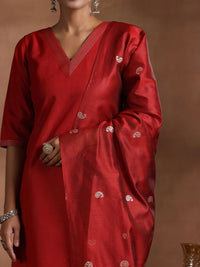 Libas Zari V-Neck Straight Kurta With Salwar & Dupatta