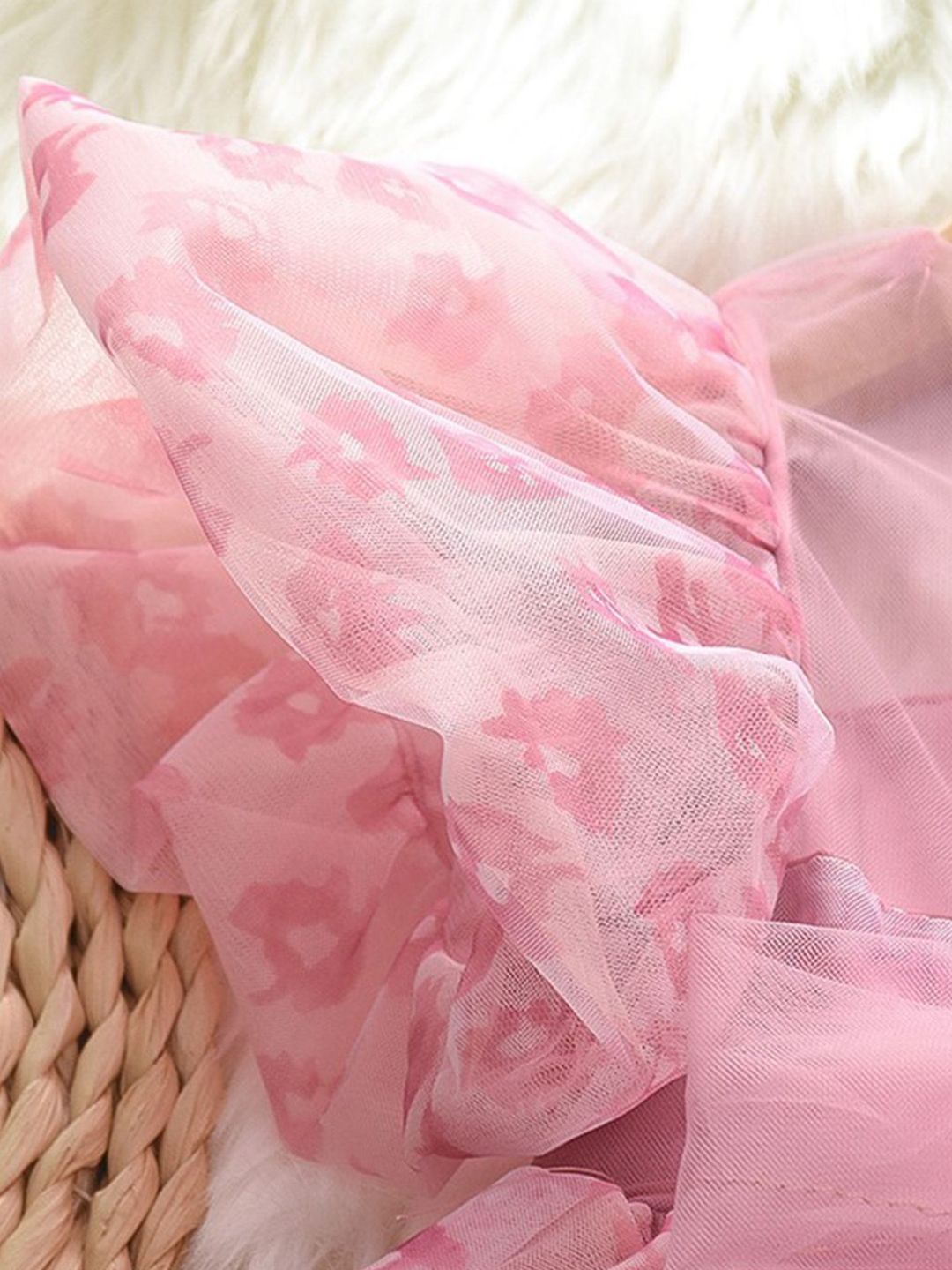 YK Girls Floral Print Empire Dress