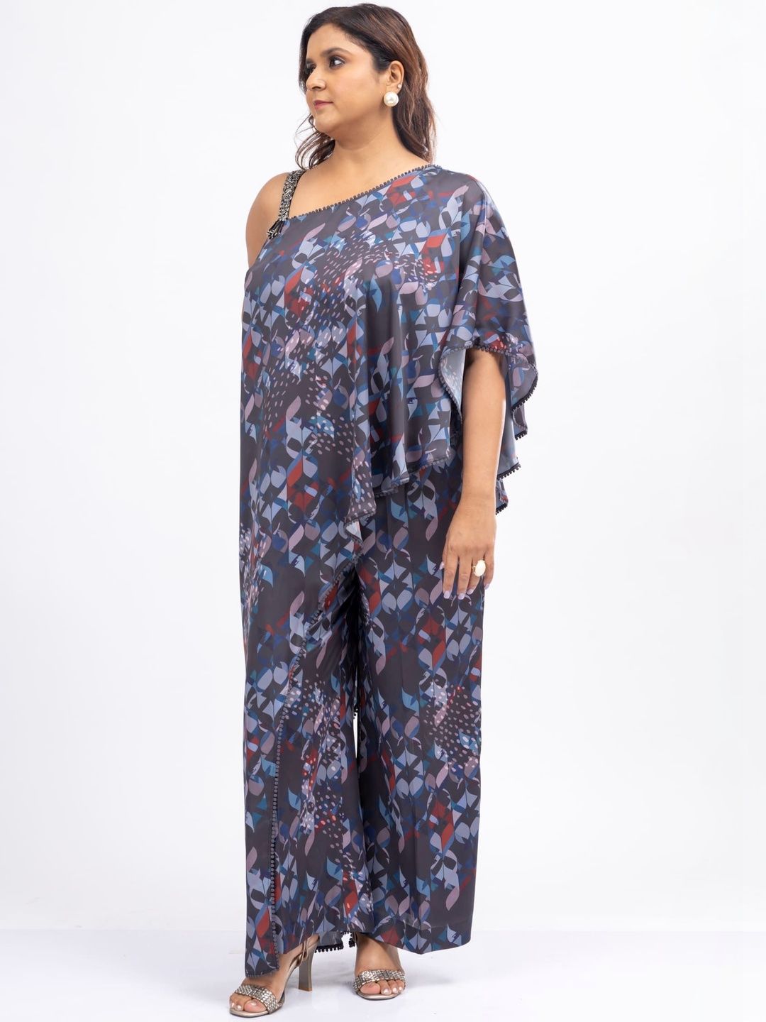 Mamicha Printed One Shoulder Top & Trousers Co-Ords