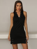 DressBerry Mandarin Collar Bodycon Mini Dress