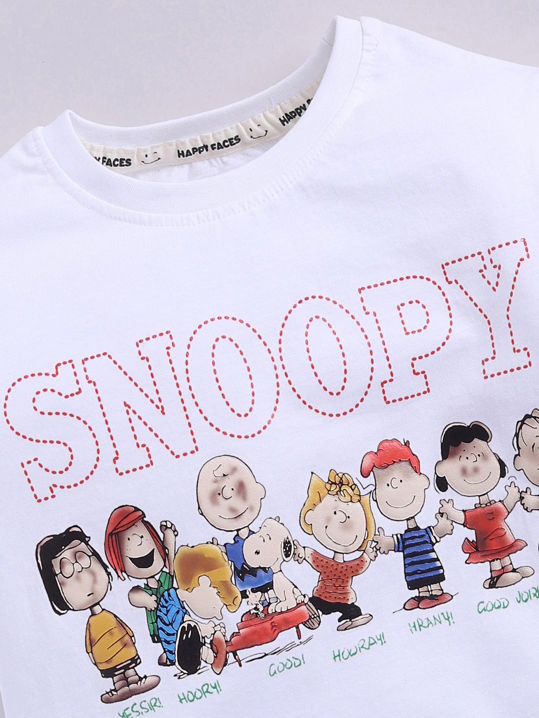 Happy Faces Boys Snoopy Printed Pure Cotton T-shirt
